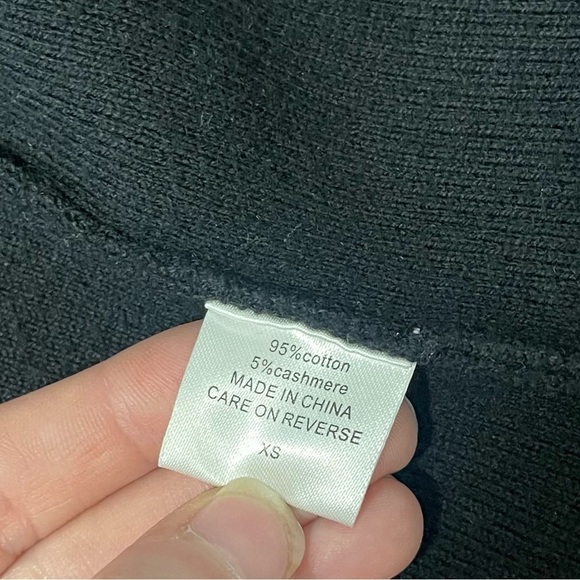 Burgess Black Open Front Cardigan With Pockets Size XS Knit Minimalist Neutral - Picture 5 of 6